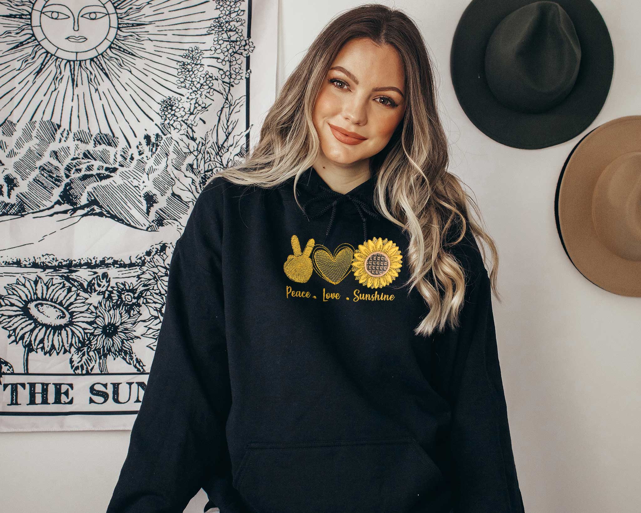 Love Peace Design on AOP Unisex Zip Hoodie