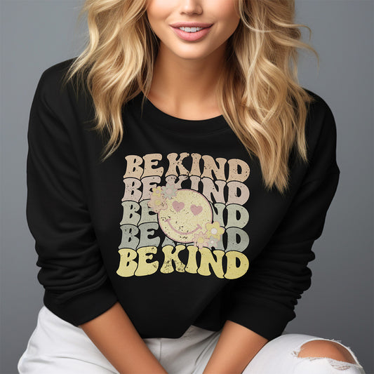 Smile Be Kind Screen Printed Sweatshirt