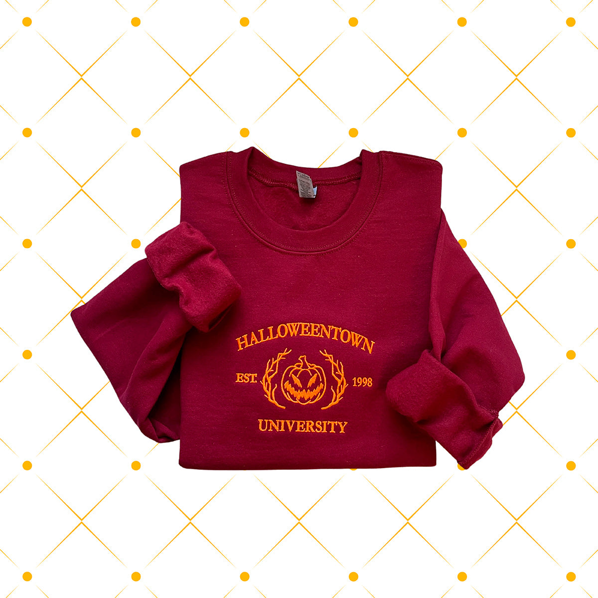 Halloweentown University Pumpkin Embroidered Crewneck Sweatshirt