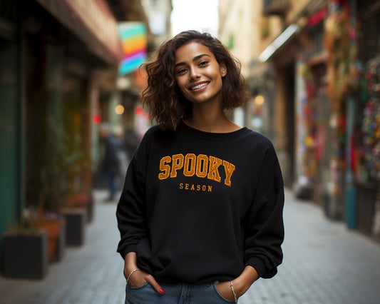 Spooky Season Glitter Applique Crewneck Sweatshirt