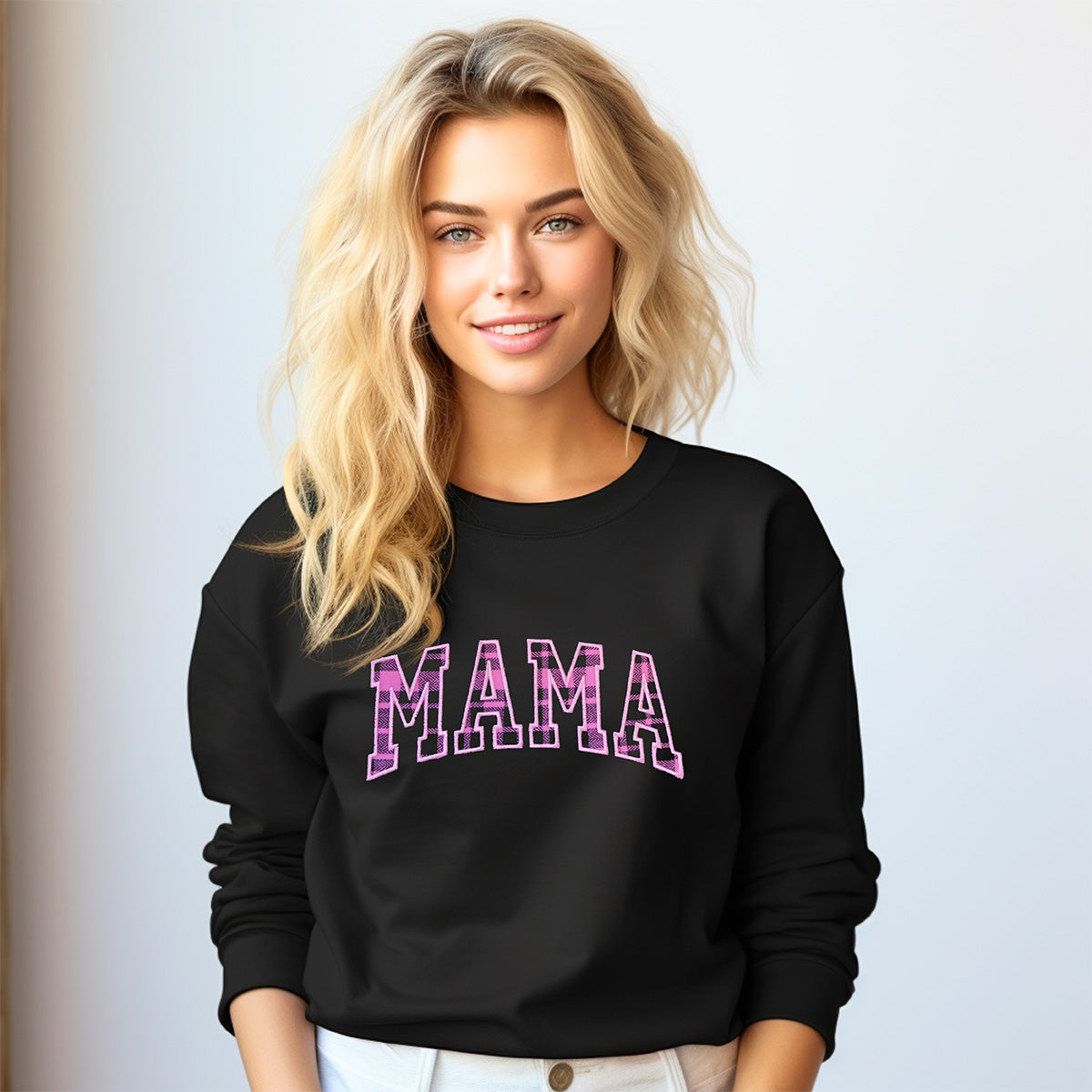 MAMA Embroidered Applique Sweatshirt