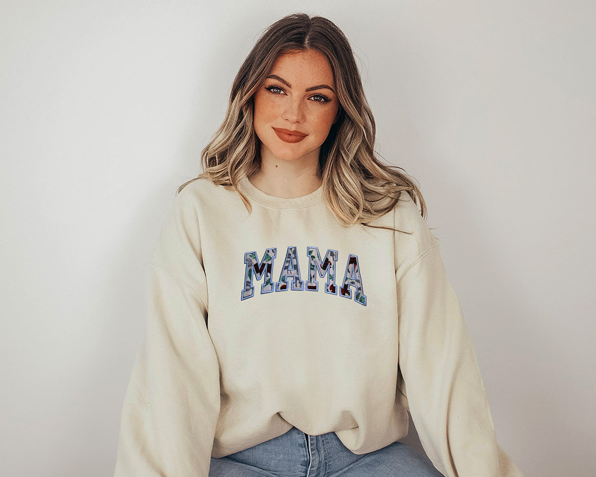 MAMA Embroidered Applique Sweatshirt